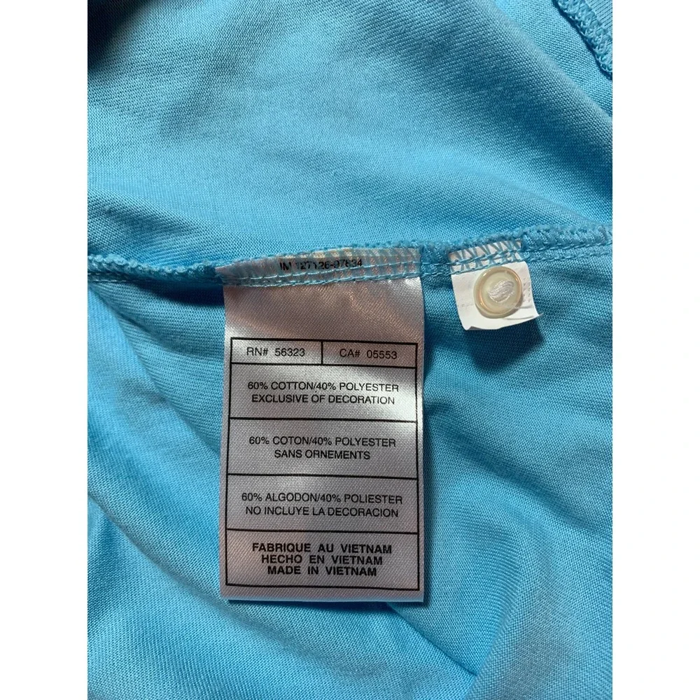 Nike Golf Fit Dry Blue Short Sleeve Collar Button V-Neck Top Medium